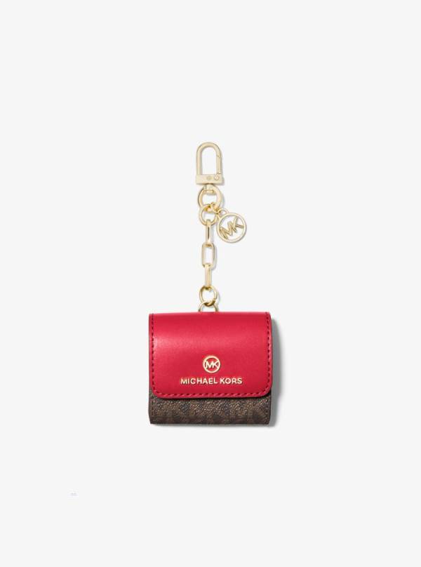 Damske Puzdro Na Mobil Michael Kors Logo Clip Case For Apple AirPods® Červené - Doplnky Michael Kors Akcia | GWYAH-4358
